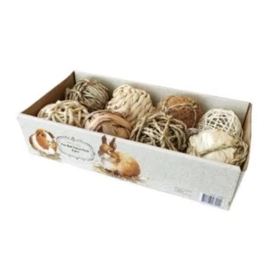 Guinea Pig Rabbit Bunny Natural Fun Ball Pack Chew Wood Toys - Picture 1 of 1