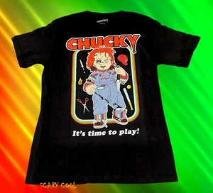 New Chucky Childs Play Its Time To Play 1988 Mens Vintage Throwback T-Shirt - Picture 1 of 2