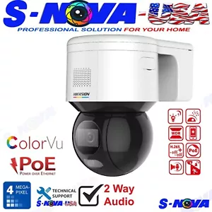 Hikvision PTZ 4MP ColorVu DS-2DE3A400BW-DE(S5) IP Camera Mic Speaker PoE - Picture 1 of 1