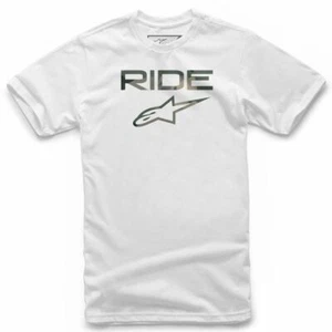 Alpinestars RIDE 100% Cotton Classic Regular Fit Crew Neck T-Shirt - White - Picture 1 of 3