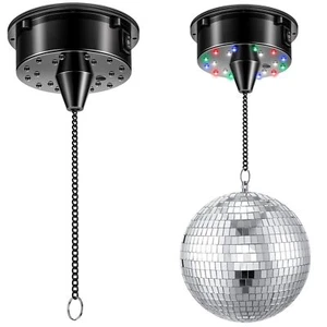 6RPM Rotating Disco Ball Disco Ball Mount Electric Motor with Lights 4 Colors - Picture 1 of 8