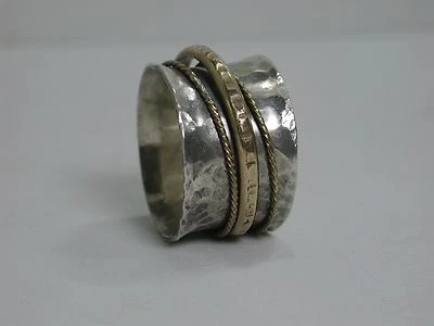 Sterling Silver Spinner Ring or Fidget Ring, USA Artist Handmade - Image 1 of 4