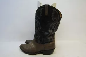 Botas vaqueras occidentales Dan Post para hombre talla 11 EE negras de cuero marrón piel de lagarto - Imagen 1 de 11