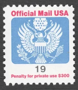 US. O147. 19c. Eagle Official Mail Stamp. MNH. 1991 - Picture 1 of 1