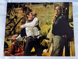 Mackenna's Gold 1969 original 11x14 lobby card  Omar Sharif strikes Gregory Peck