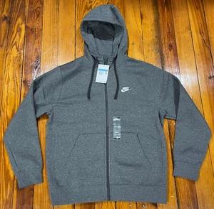 Nike Sportswear Club Fleece Men's Full-Zip Hoodie Gray Medium BV2645-071 NWT - Picture 1 of 7