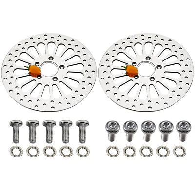 2Pcs 11.5" Front Brake Rotors Polished for Harley Touring Softails Sportsters - Image 1 of 4
