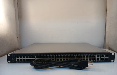 Cisco SF300-48PP-K9 V02 48 Port 10/100 PoE+Managed Switch w/ Power Cord *TESTED* - Image 1 of 4