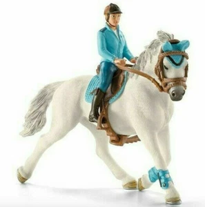 SCHLEICH Rider in Teal/ Hanoverian Horse/ Saddle/ Bridle BRAND NEW SEALED BUNDLE - Picture 1 of 7