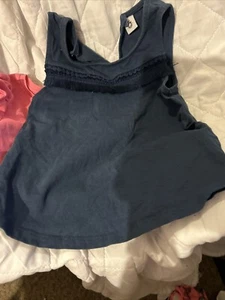 girls tops Navy Sleeveless age 8 Years Used - Picture 1 of 3