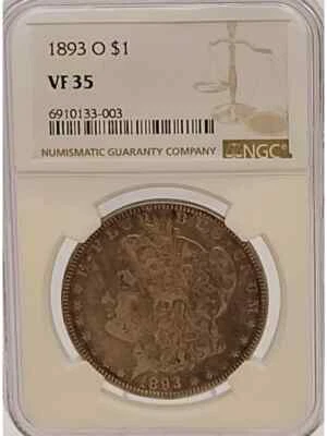 1893-O $1 Morgan, NGC VF 35, Hard date and highly desired! - Image 1 of 3