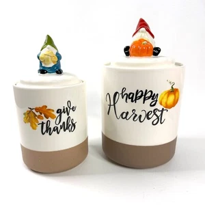 Wichteldose Keks Zucker Mehl Kaffee Tee 2er Set Happy Harvest Give Thanks Herbst - Bild 1 von 9