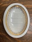 Vintage White 22 kt. Gold Trim Ceramic Oval Soap Dish