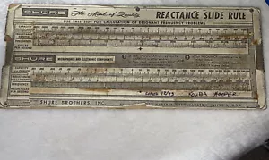 Vintage Shure Reactance Capacity Frequency Dissipation Slide Rule - Picture 1 of 3