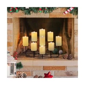 Candelabra Fireplace Candle Holder: Black Metal Pillar Candle Holders for Ins... - Picture 1 of 7