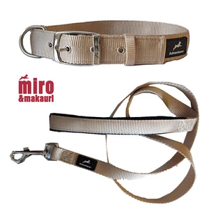Miro Makauri hellbraunes Hundehalsband oder passende Leine Metallösen strapazierfähiger Welpe - Bild 1 von 12