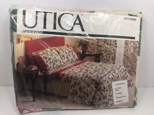 Vintage UTICA J.P. Stevens 1977 One Twin Fitted Sheet No Iron Percale CITY ROSE - Picture 1 of 6