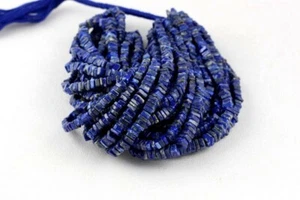 Super Quality 16" Long Natural Lapis Lazuli Heishi Beads 4-5.5 MM Gemstone - Picture 1 of 5
