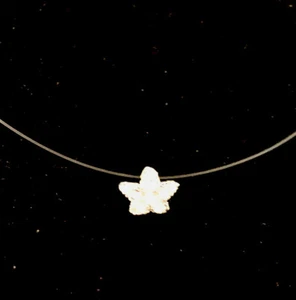Floating Illusion Sterling Silver Flower CZ' Pendant - 16" Invisible Necklace - Picture 1 of 8