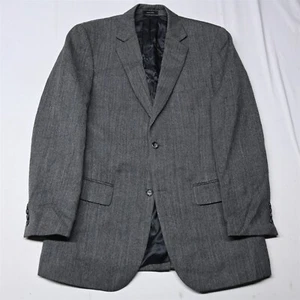 Joseph & Feiss 38L Gray Herringbone Luxury Wool Tweed Blazer Jacket Sport Coat - Picture 1 of 12