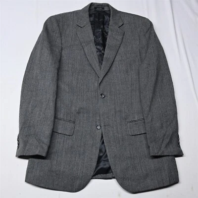 Joseph & Feiss 38L Gray Herringbone Luxury Wool Tweed Blazer Jacket Sport Coat - Image 1 of 4