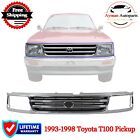 For 1993-1998 Toyota T100 Chrome Shell with Black Insert Grille Assembly Plastic
