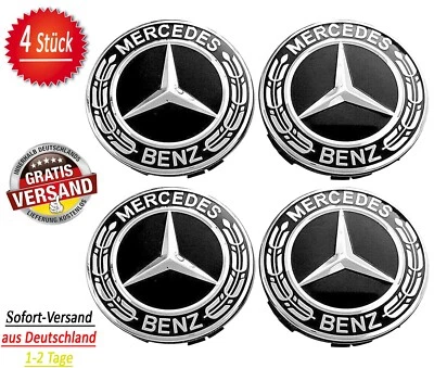 ▀  4x Mercedes-Benz 75 mm Nabenkappen A1714000025 FELGENDECKEL Nabendeckel NEU ▀ - Bild 1 von 4
