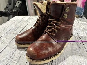 Herren UGG Boots Gr. 10 D Fell gefüttert braun Leder TOP Zustand  - Bild 1 von 10