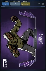 TOPPS MARVEL COLLECT GENESIS LEGENDARY LE MCU PURPLE Luke Cage 15cc - Picture 1 of 2