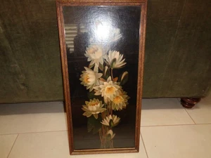 Antique Victorian George Stinson ? Chromolithograph Framed Print Water Lilies - Picture 1 of 4