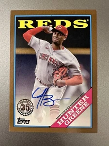 2023 Topps Update Hunter Greene 32/50 Gold 1988 Topps Auto #88BA-HG Reds - Bild 1 von 2