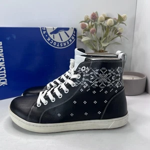 Birkenstock Bartlett Leather High-Top Sneakers Black 1006990 Women 10/Men 8 NWB - Picture 1 of 10