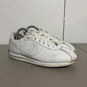 Nike Classic Cortez Leather Mens Size 8 Triple White Athletic Shoes Sneakers - Picture 1 of 7