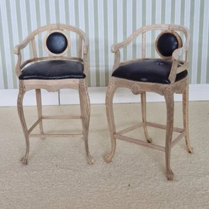1:12th Scale, Dolls House, Furniture, Pair of Bar Stools by Bespaq QU10 - Picture 1 of 6