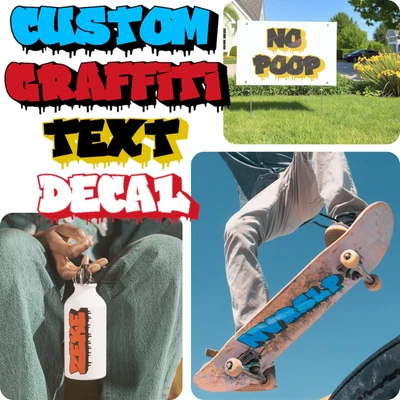 Custom Graffiti Vinyl Decal Hip Hop 3D Drip Font Name Sticker Tumbler Car Window - Image 1 of 4