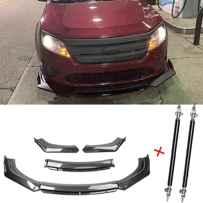 Carbon Fiber Black Front Bumper Chin Lip Body Spoiler For Ford Fusion 2006-2014 - Image 1 of 4