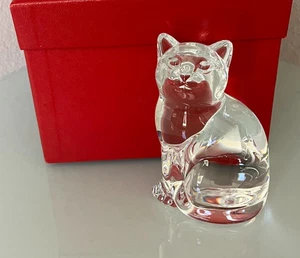 STEUBEN Clear Crystal LOVING CAT Figurine, RARE, No Box, Signed - Picture 1 of 9