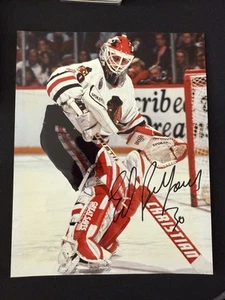 Foto autografiada firmada por Ed Belfour HOF de 8 x 10 Blackhawks - Imagen 1 de 1