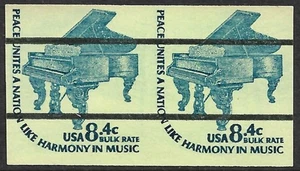 USA Briefmarke #1615C 8.4c. Piano Imperf Error Pair MNH - Bild 1 von 2
