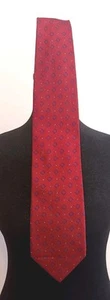 Equestrian Firenze Tie Red Maroon Navy Blue Diamonds Squares 100% Silk Italy  - Picture 1 of 4