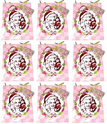 (9) Bolsas de regalo de Navidad Dolly Parton con papel de seda nuevas con etiquetas Foto 1 de 4
