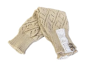 Knitted Boot Cuffs Leg Ankle Warmers Lace Trim Women's One Size New With Tags - Picture 1 of 9