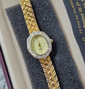 Reloj Mujer Jules Jurgensen Vintage Diamante Cuarzo Tono Oro 22mm, Estuche 3352DS - Imagen 1 de 5