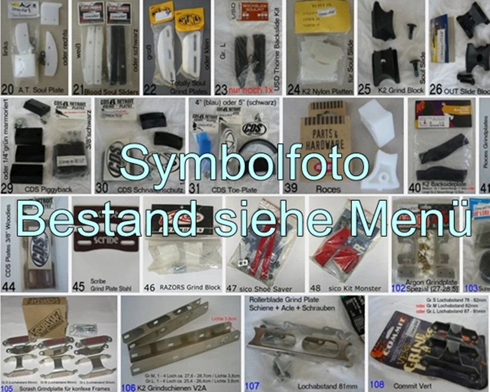 MARKENHERSTELLER Grindplates Nr. 39-108 Grind Plates Roces Scribe K2 Scrash Razors Rollerblade