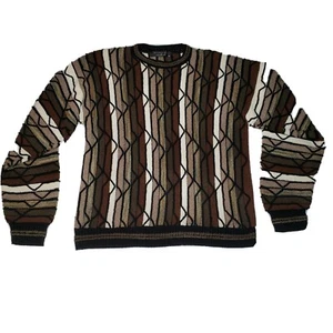 Protege 3D Textured Cosby Biggie Crewneck Acrylic Blend Men Sweater M - Picture 1 of 5