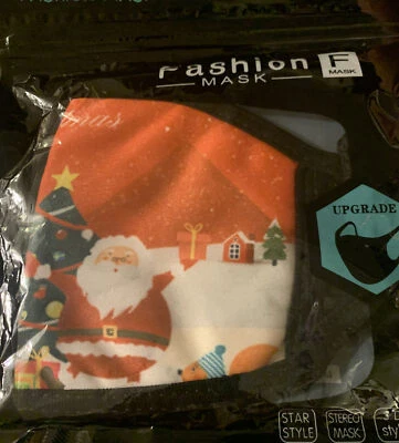 Cute Santa, Christmas Face Mask Red - Image 1 of 4