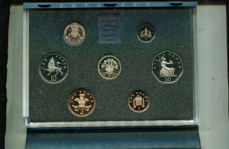 1991 GREAT BRITAIN 7 COIN PROOF SET ORGINAL BOX 299T - Image 1 of 1