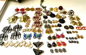 Emblems Pull charms stamped lot of 100 mix Versace Gucci YSL Celine dior fendi - Picture 1 of 8