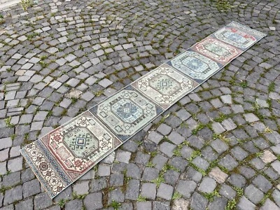 Alfombra turca, alfombra hecha a mano, alfombra de corredor vintage, alfombra de lana, alfombra de escalera, alfombra 1,5 x 9,6 pies Foto 1 de 4