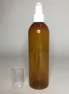 Empty Amber PET Plastic 500ml Boston Bottle And White Serum Pump *ANY AMOUNT* - Bild 1 von 1